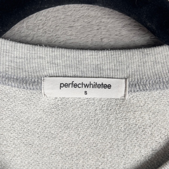Perfectwhitetee Tyler French Terry Sweatshirt Women's Small Heather Gray Relaxed - Picture 5 of 12